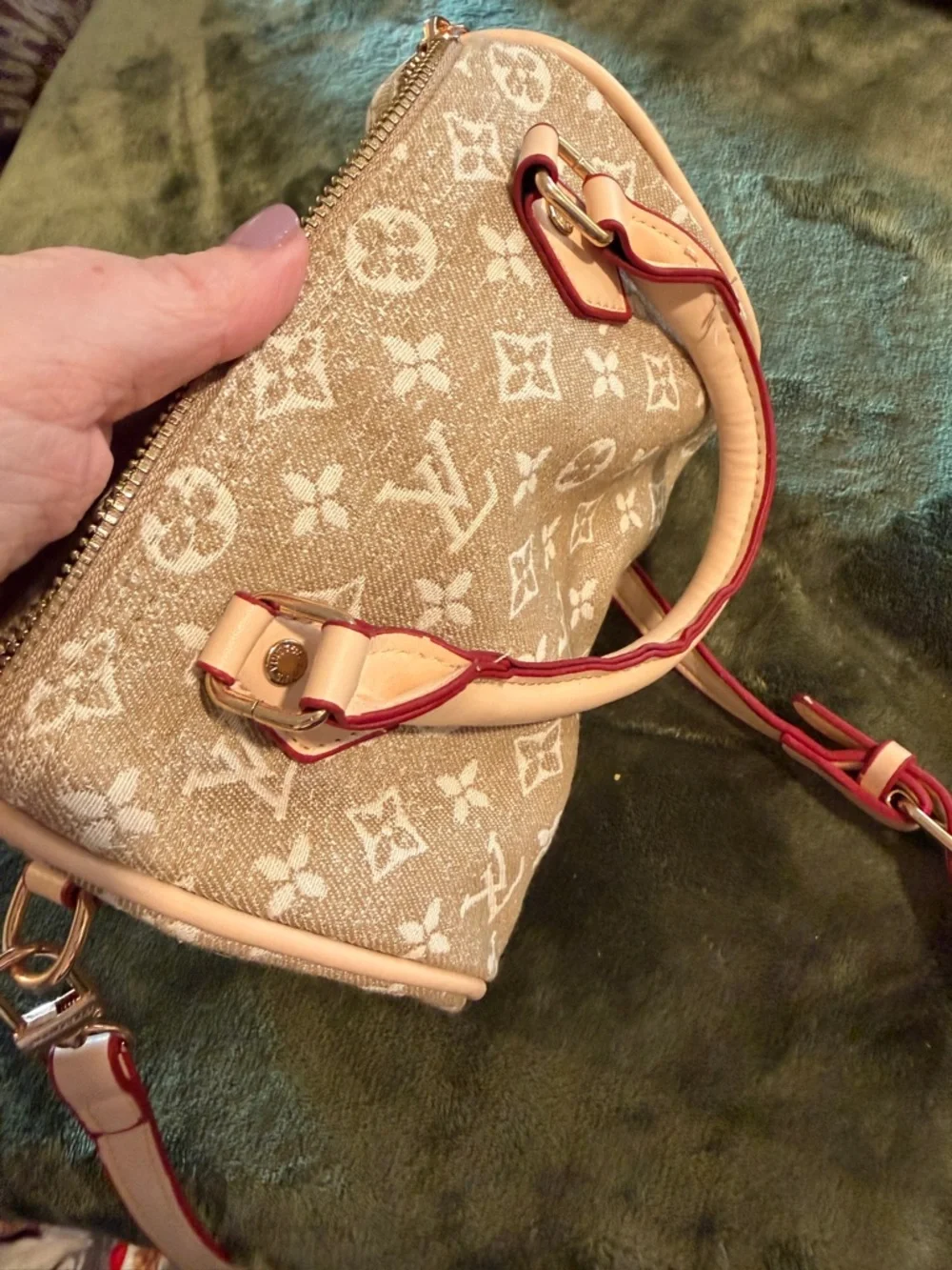 Source Unknown Beige Monogram Crossbody Satchel - Picture 3 of 10
